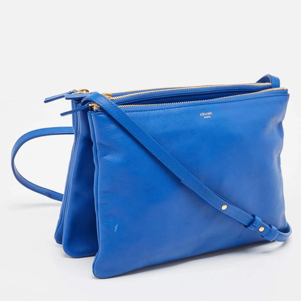 Celine Celine Blue Leather Large Trio Zip Crossbody Bag 3