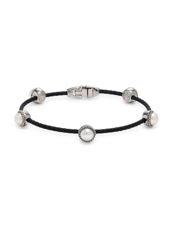 ALOR Stainless Steel & 6MM Freshwater Pearl Bracelet