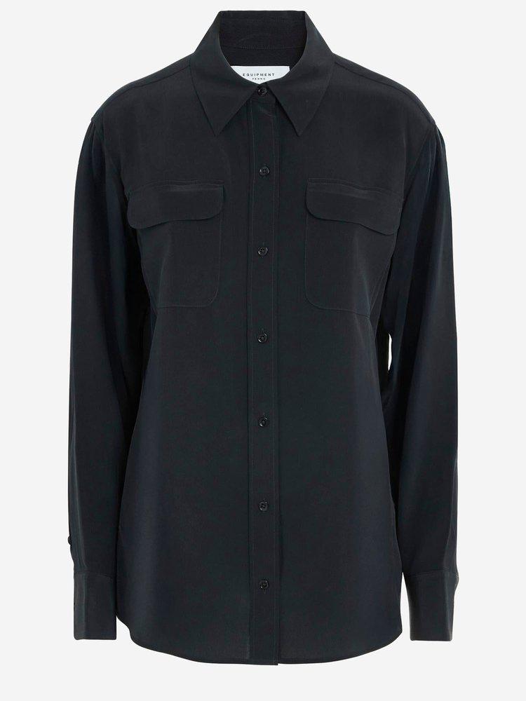 Equipment Equipment Button-Up Long Sleeve Top
