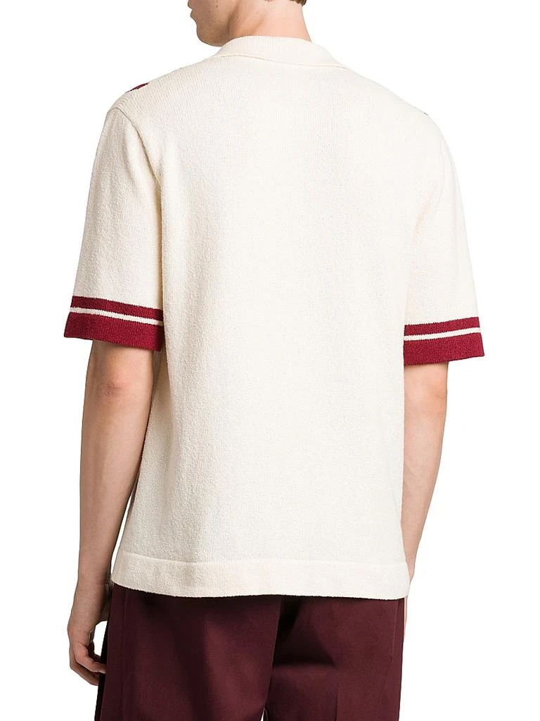 Dolce
Gabbana Striped Cotton-Blend Knit Slim-Fit Shirt 5