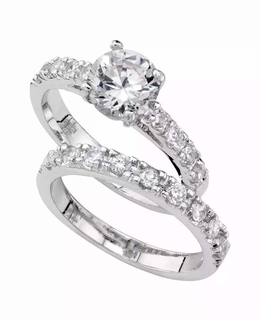 Charter Club Cubic Zirconia (3 ct. t.w.) Engagement Ring Set in Fine Silver Plate 1