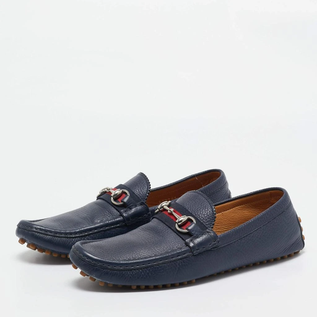 Gucci Gucci Navy Blue Leather Horsebit Loafers Size 42.5 2
