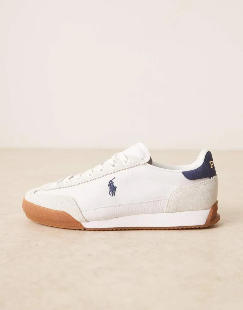 Ralph Lauren Polo Ralph Lauren Hester trainer in white with navy back tab and logo 2
