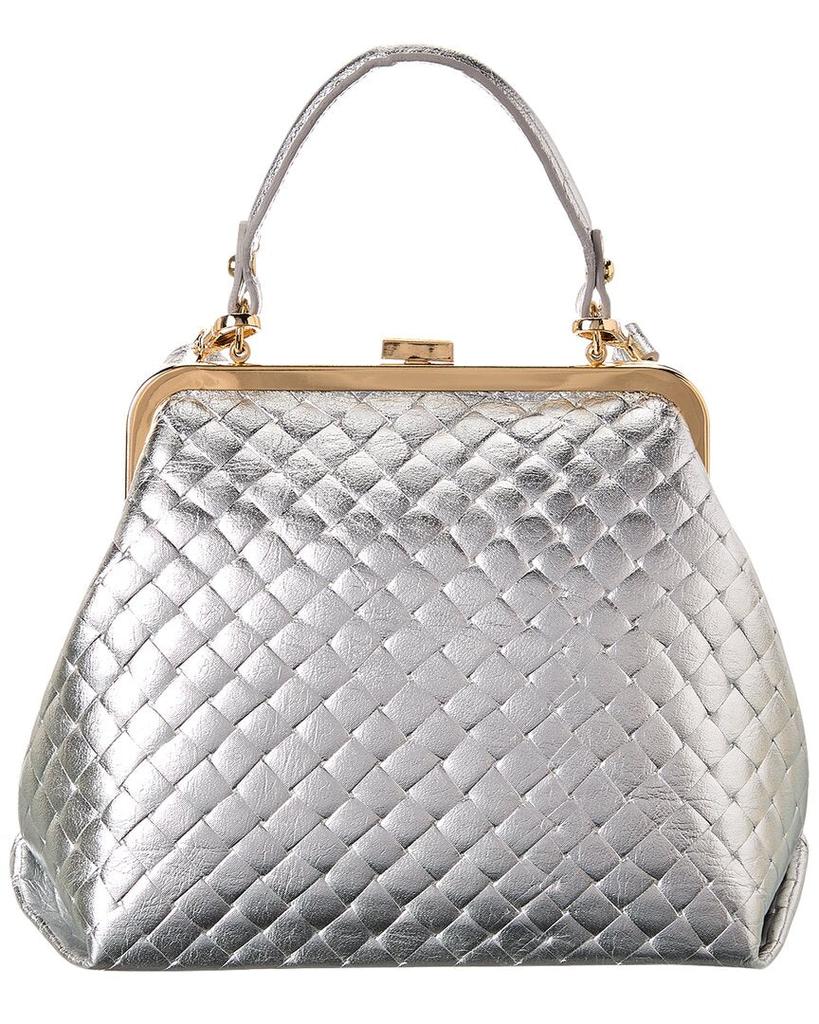 Persaman New York Estelle Kisslock Leather Satchel