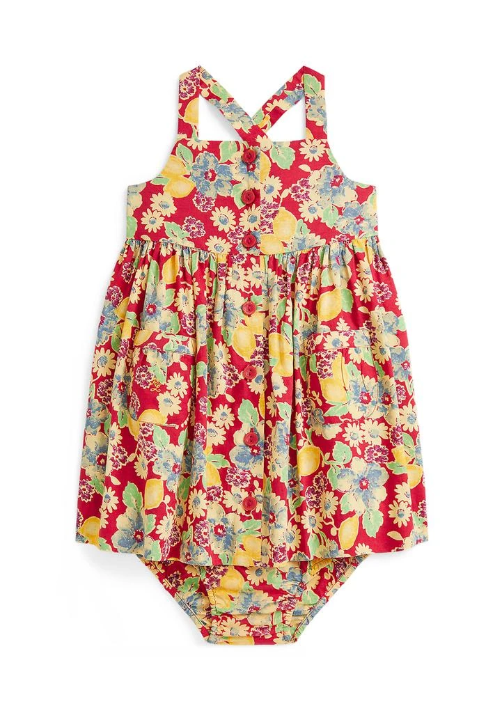 Ralph Lauren Baby Girls Knit Oxford Bubble Shortall