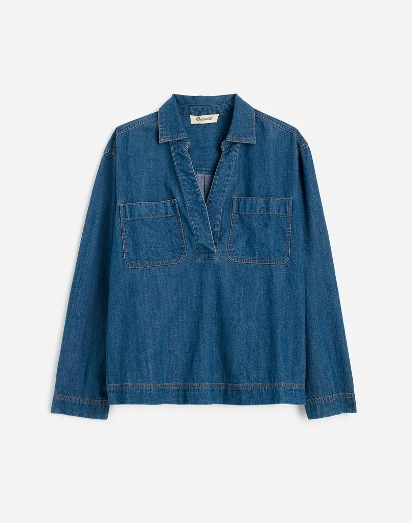 Madewell Denim Popover Tunic Shirt in Ector Wash 6