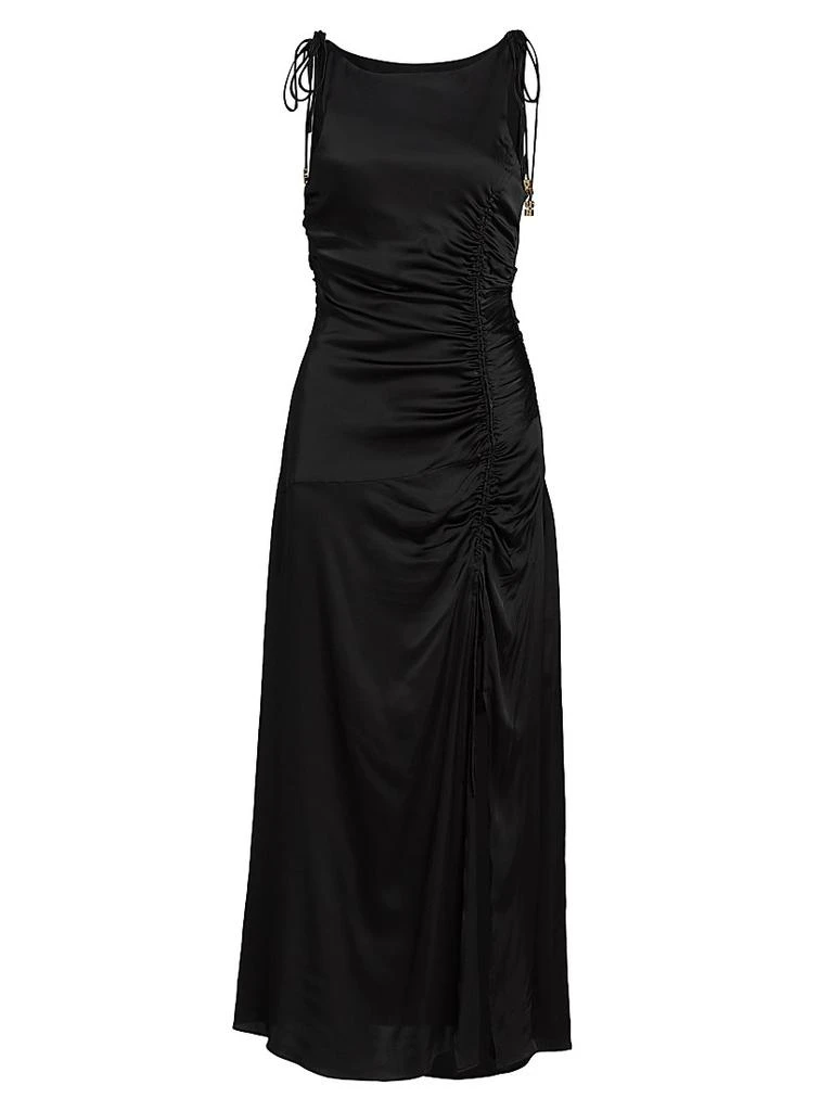 knee length dresses for ladies Textured Organza Long Full Circle Dress US0 (FR32) / Black