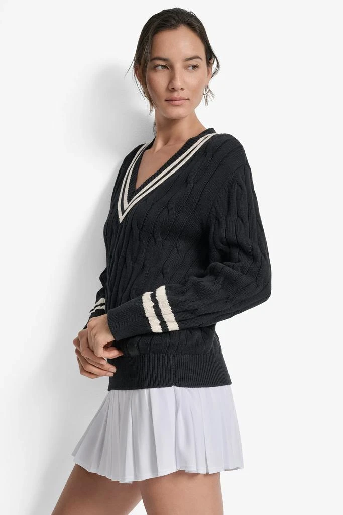 DKNY CABLE-KNIT TIPPED SWEATER 3