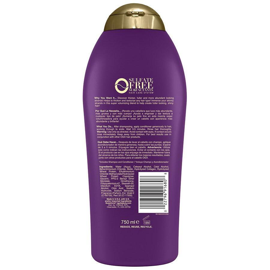 OGX Thick & Full + Biotin & Collagen Volume Conditioner Bergamot, Jasmine & Vanilla