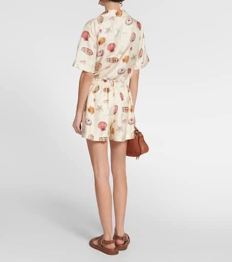 Chloé High-rise printed silk shorts 3