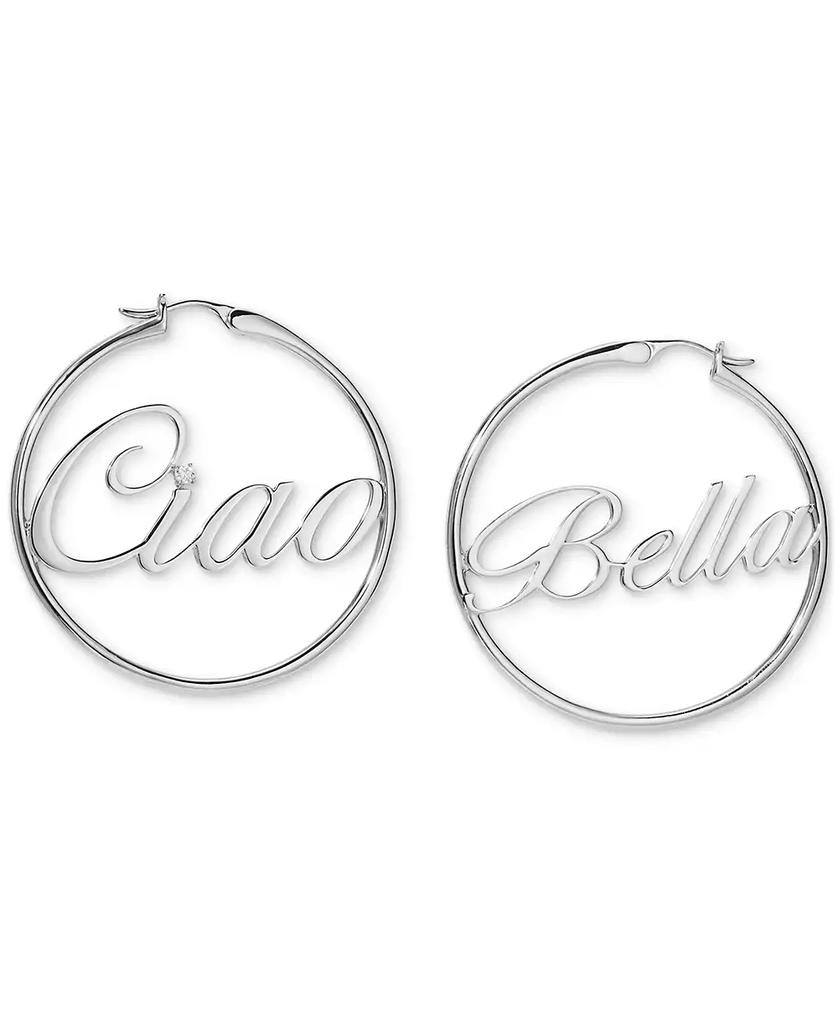 Nadri AJOA by Medium Cubic Zirconia "Ciao Bella" Hoop Earrings, 1.62"