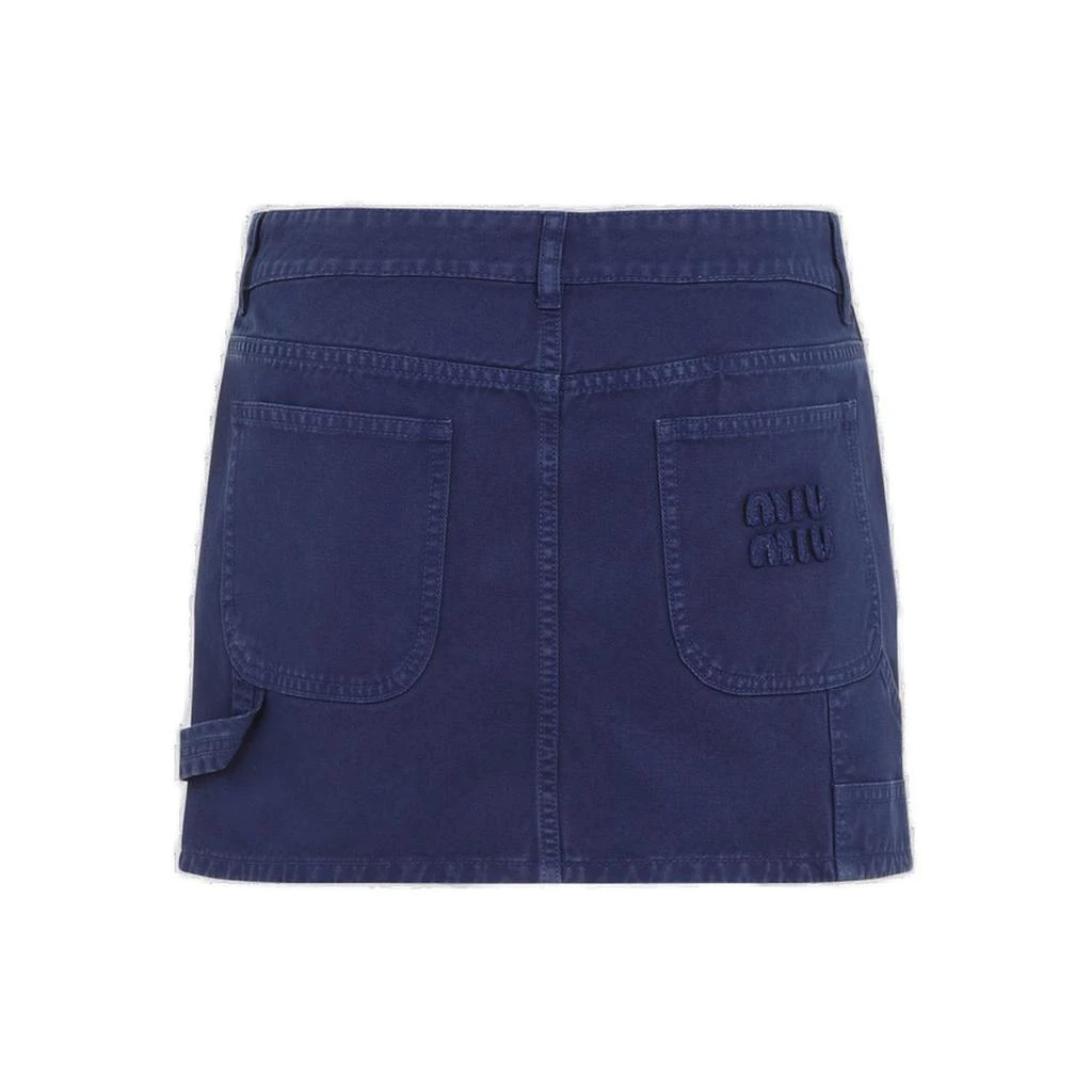 Miu Miu Miu Miu Logo Patch Denim Mini Skirt 2
