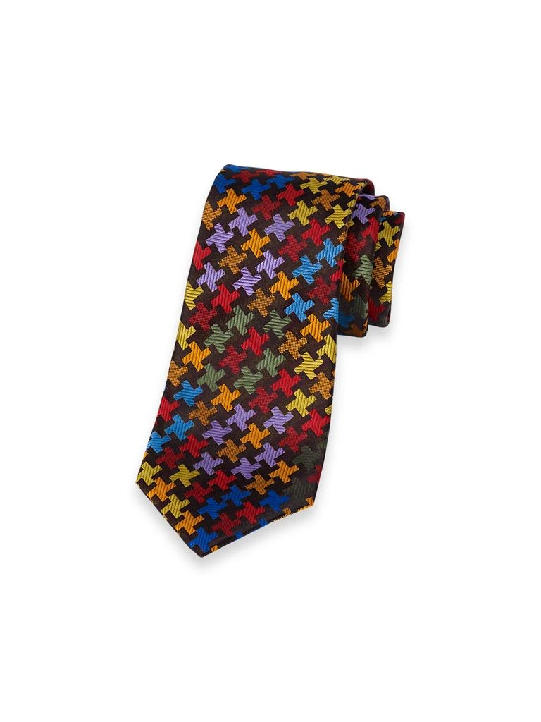 Paul Fredrick Geometric Woven Silk Tie