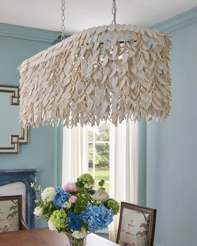 Neiman Marcus Linear Cocoa Petal 44.5" 3-Light Chandelier 6