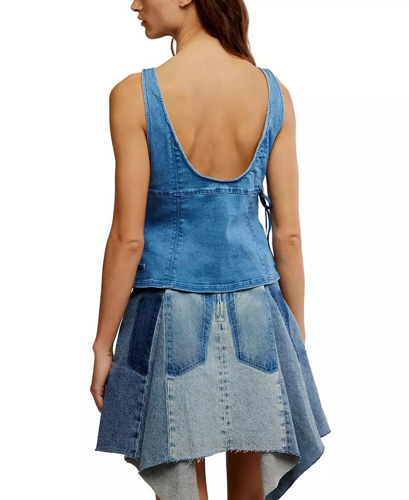 Free People Women
s Not My Fault Sleeveless Denim Top 5