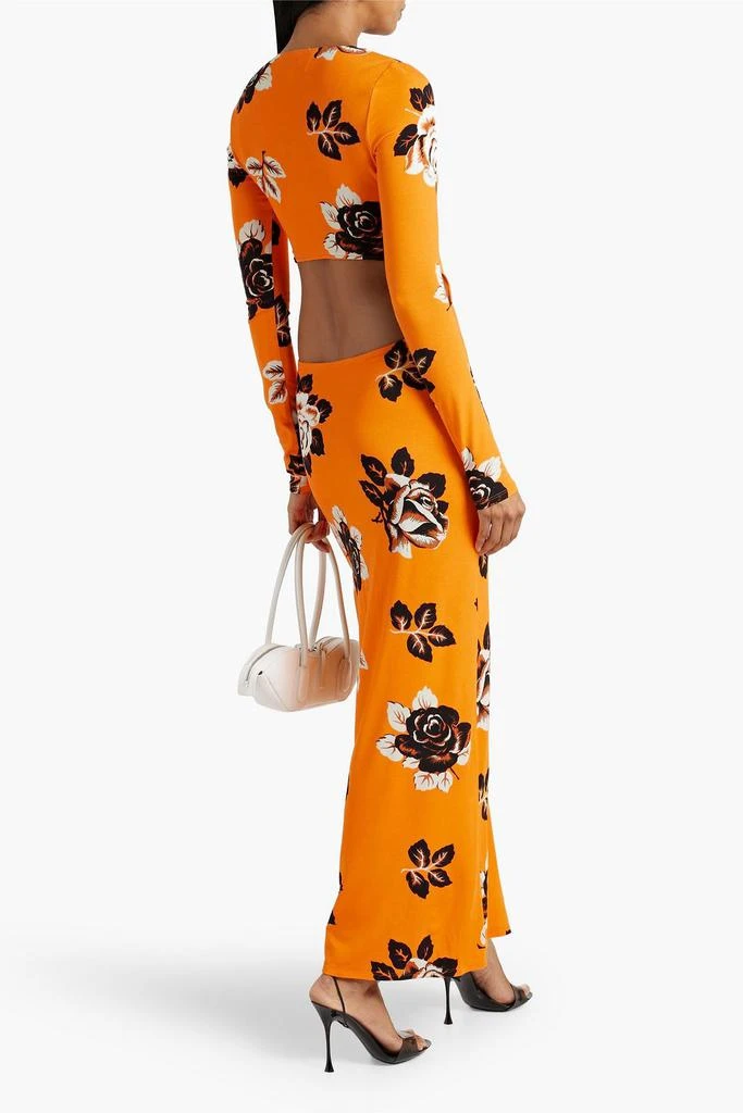 LES RÊVERIES Cutout floral-print jersey maxi dress 3