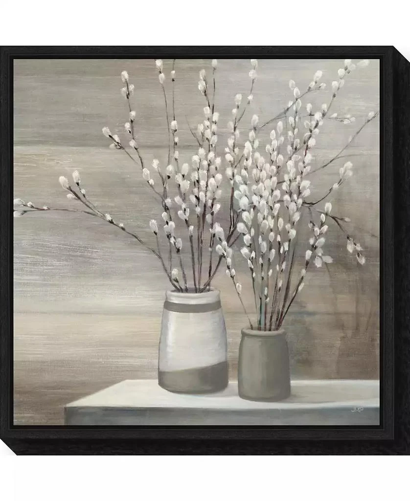 Amanti Art Pussi Willow Still Life Gray Pots by Julia Purinton Canvas Framed Art 1