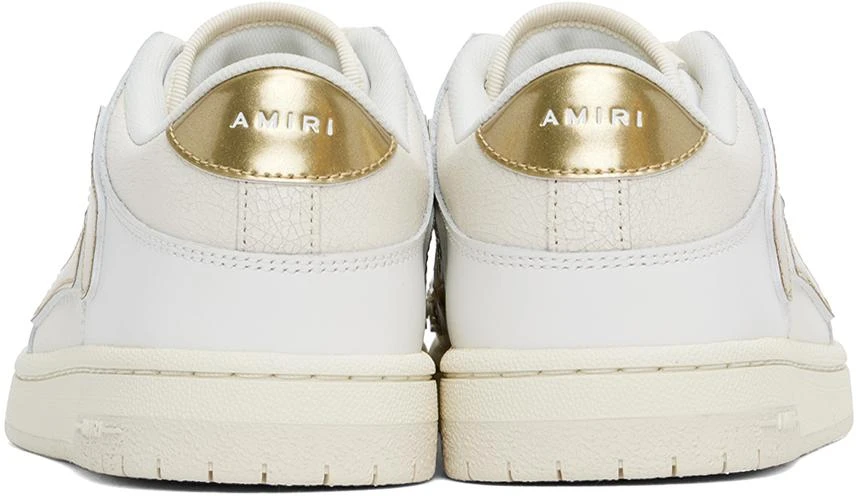 AMIRI White & Gold Metallic Skel Top Low Sneakers 2