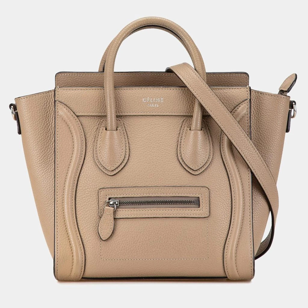 Celine Celine Taupe Leather Nano Leather Luggage Tote Bag 1