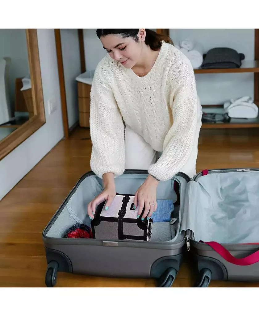 Byootique Makeup Train Case Cosmetic Organizer w/ Mirror Artist Grace ForgetMeNot 8