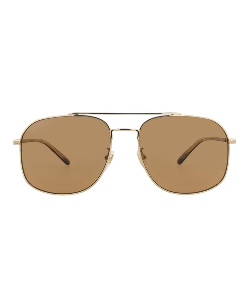 Gucci Aviator-Frame Metal Sunglasses