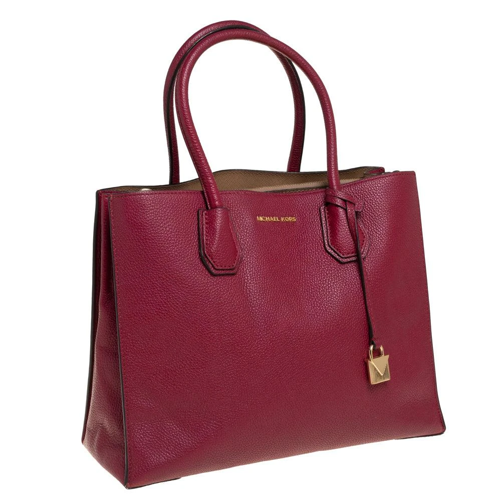 Michael Kors  Burgundy Grained Leather Large Mercer Tote 2