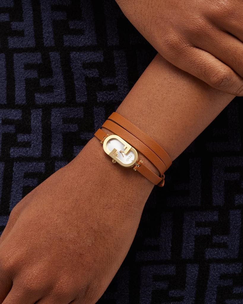 Fendi O'Lock Vertical Oval Calf Leather Wrap Watch - Women's