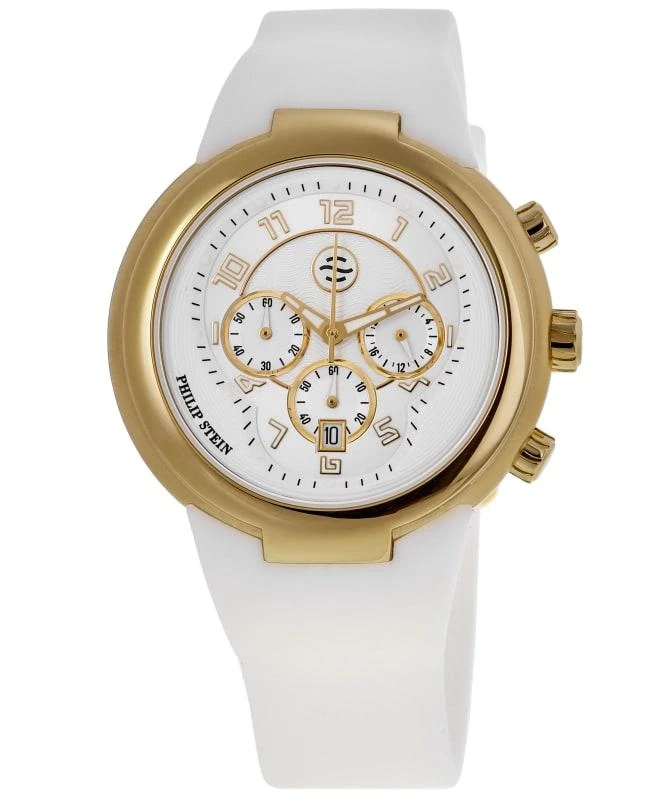 Philip Stein Active 45mm Chronograph White Dial Rubber Strap  display picture 3