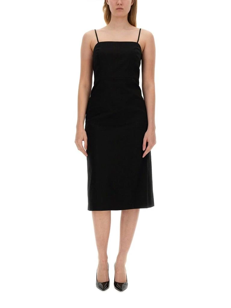 Theory Theory Square-Neck Sleeveless A-Line Midi Dress 3