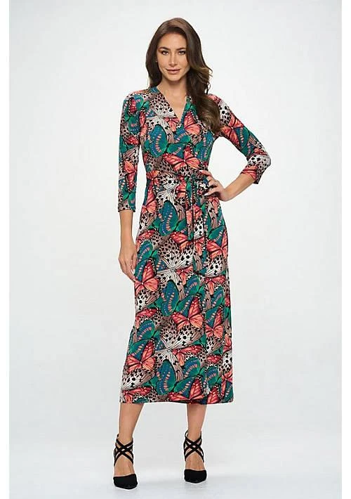 Renee C. C. Jersey Wrap Midi Dress 1