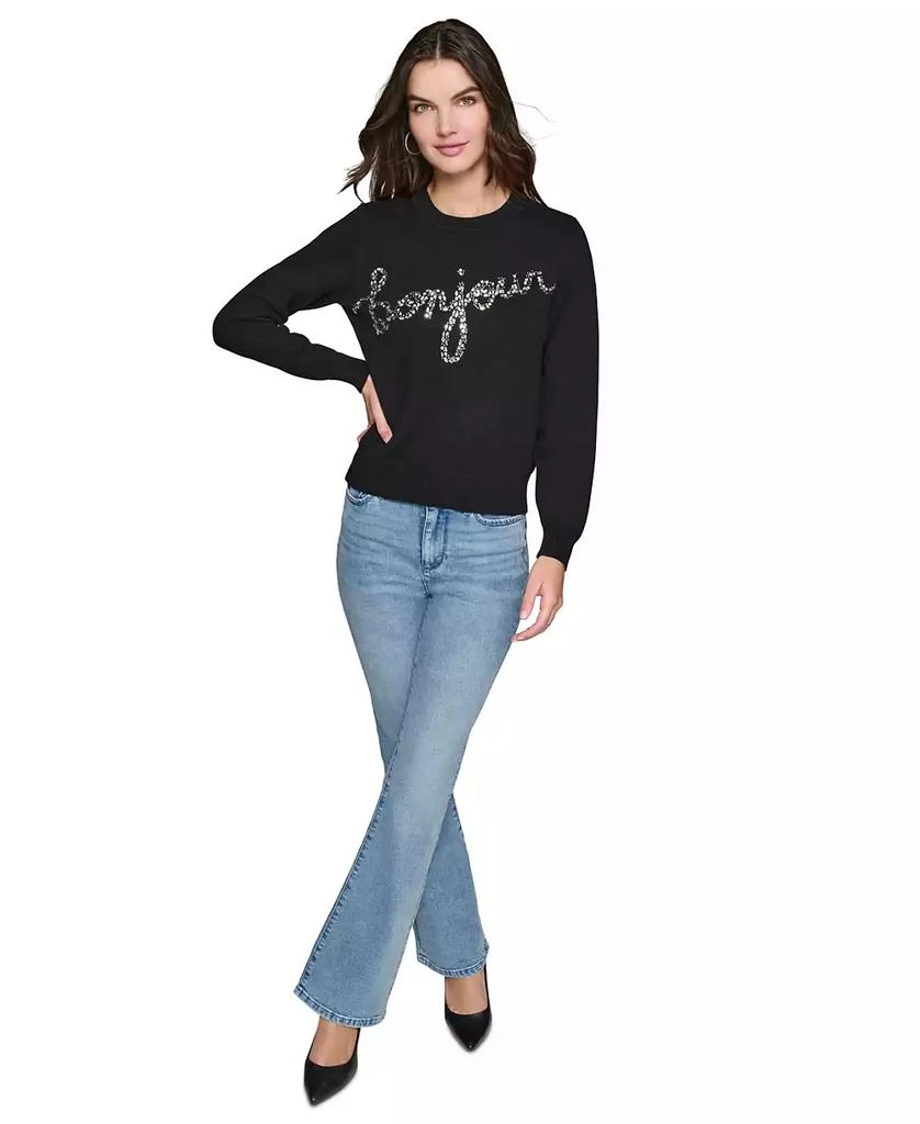 Karl Lagerfeld Paris Women's Embellished Graphic Sweater 5
