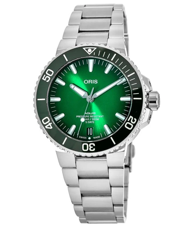 Oris Oris Aquis Date 43mm Green Dial Steel Men's Watch 01 400 7763 4157-07 8 24 09PEB 1