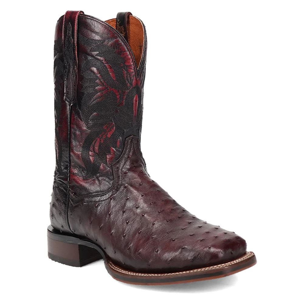 Dan Post Boots Alamosa Ostrich Square Toe Cowboy Boots 2