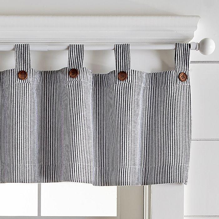 Elrene Home Fashions Tucker Ticking Stripe Window Valance, 15" x 60"