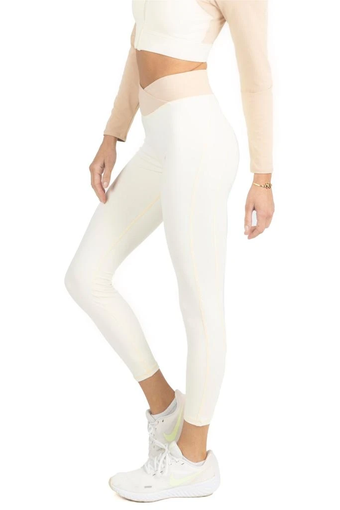 Akalia Alisha V Waistline Colorblock Legging in Beige 4