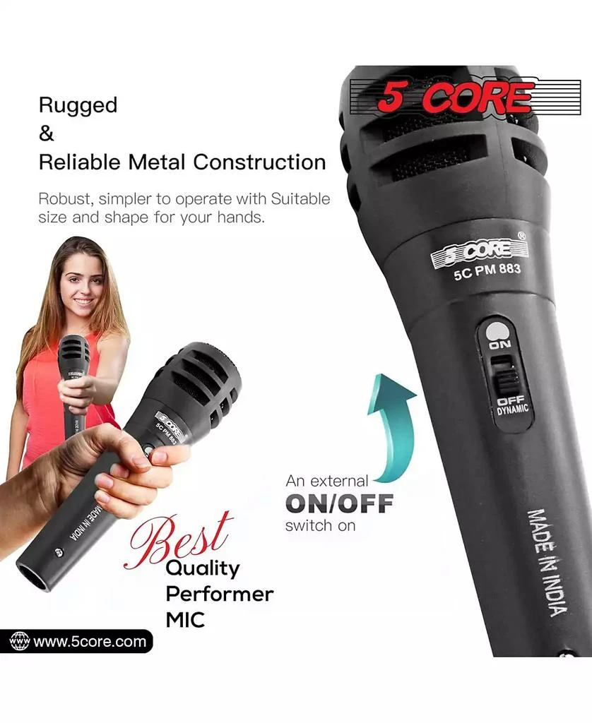 5 Core Microphone XLR Dynamic Karaoke Singing Handheld Microfono Professional Vocal DJ Music Mic - 2PCS 4