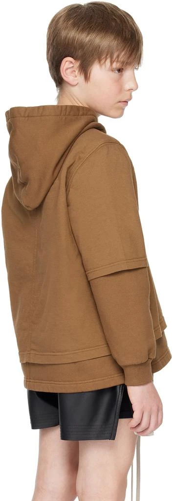 Rick Owens Kids Brown Hustler Hoodie 3