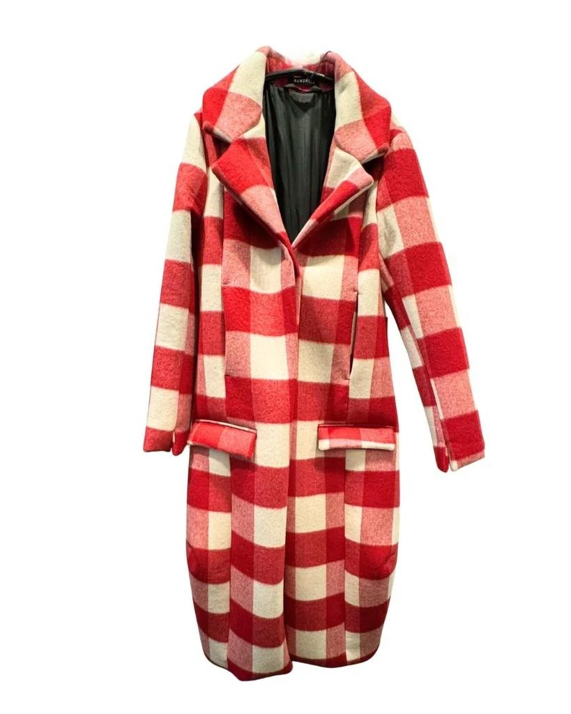 Rundholz Women Grand Gingham Wool Coat In Sunset Check 1