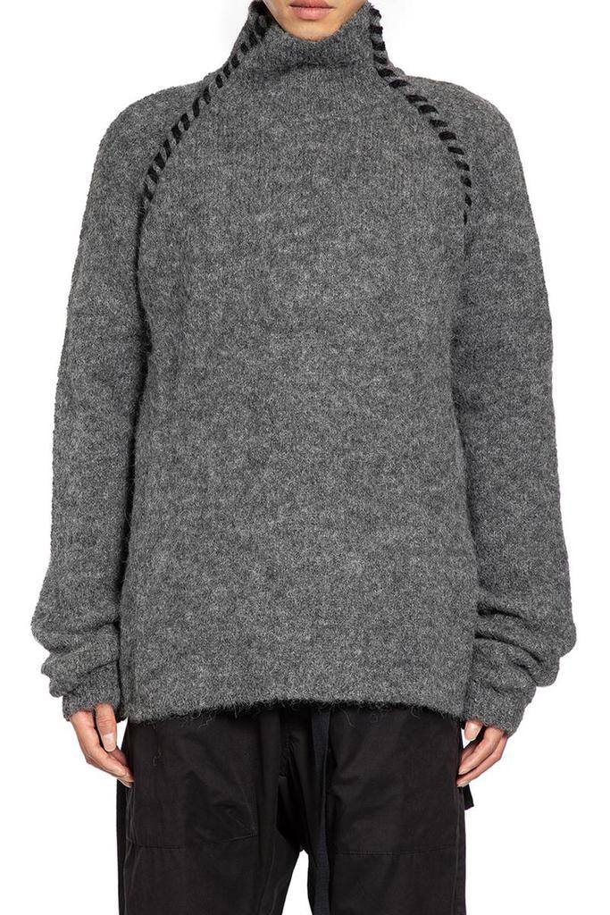 Thom Krom High Collar Sweater With Decorative Stitching - Hoodies