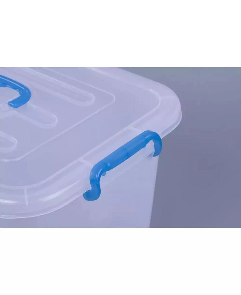 Basicwise Vintiquewise Large Clear Storage Container with Lid and Handles 5