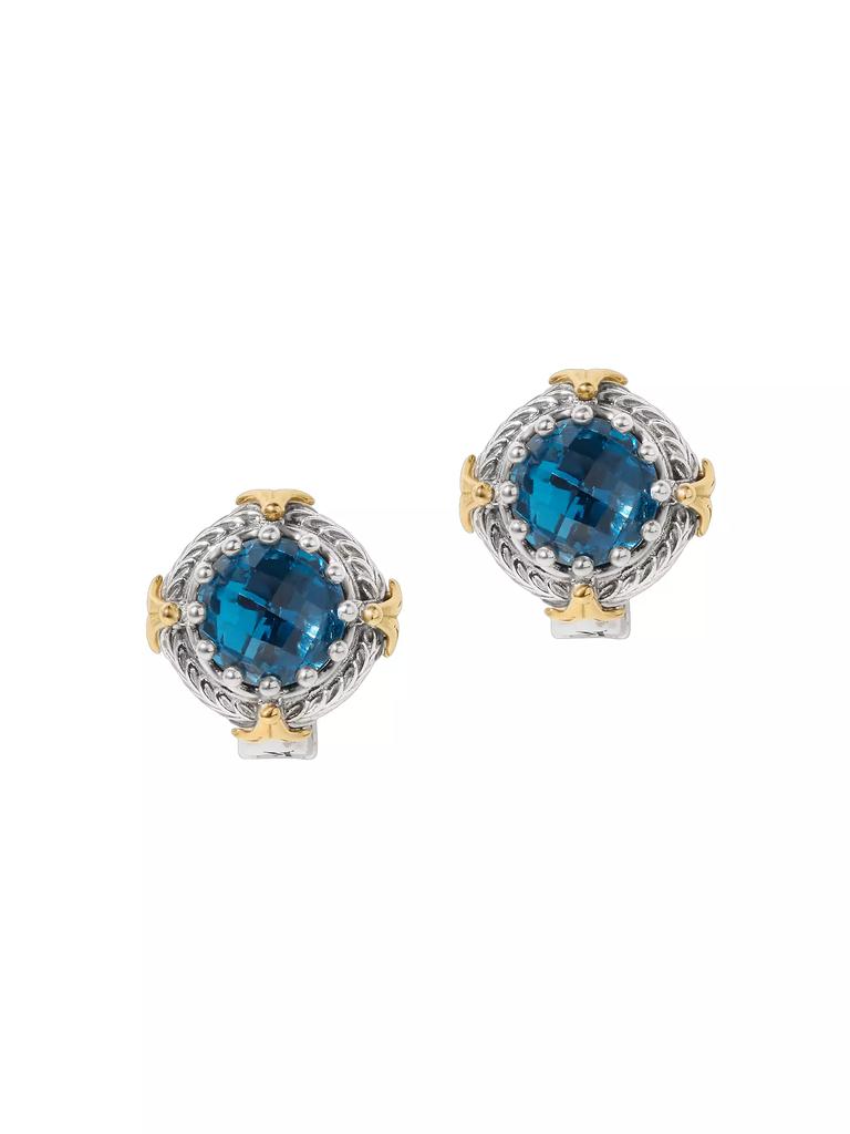 Konstantino Anthos Sterling Silver, 18K Yellow Gold & Blue Spinel Earrings