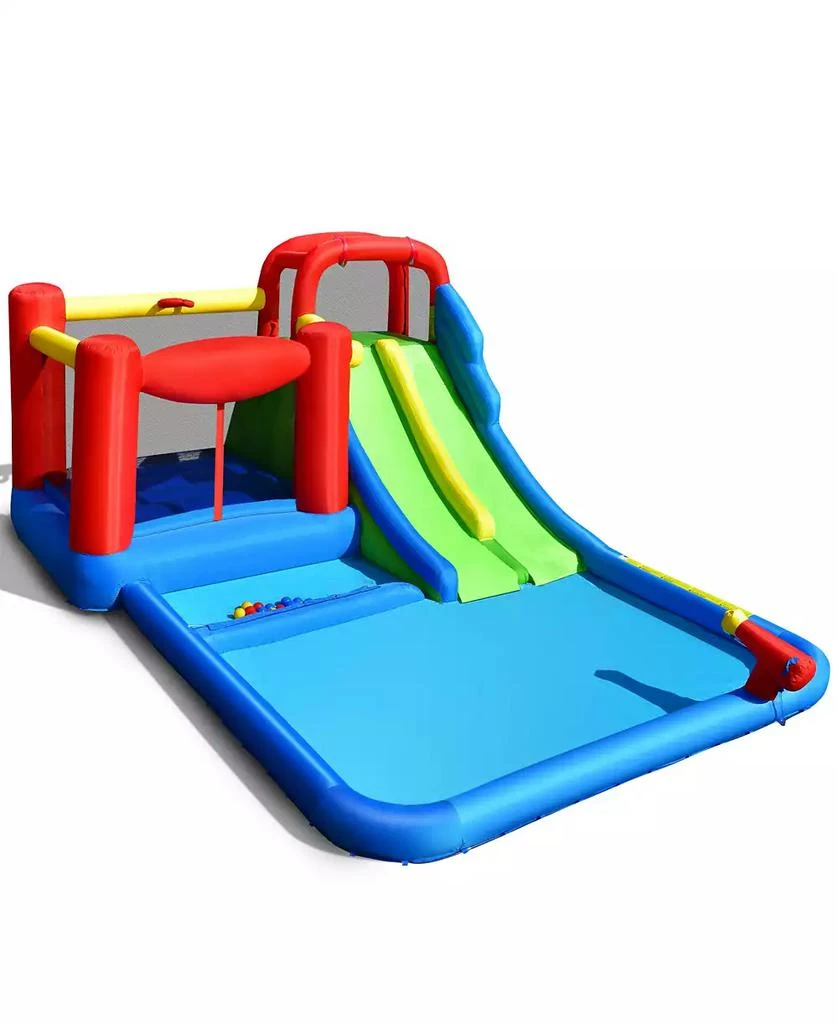 SKONYON Inflatable Water Slide with Ocean Balls for Kids without Blower