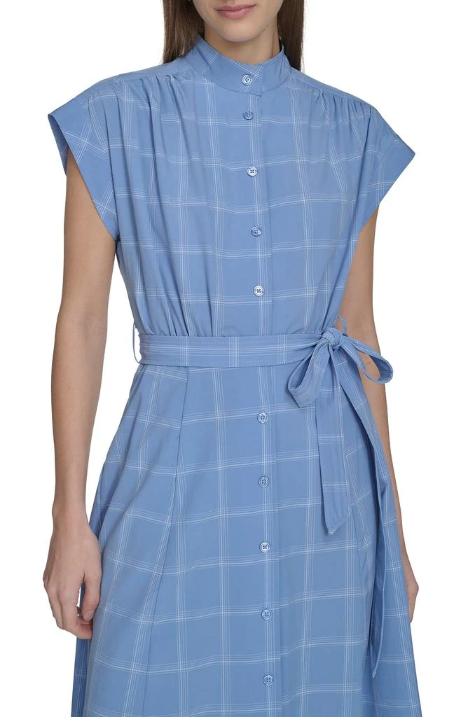 Calvin Klein Windowpane Plaid Cap Sleeve Midi Shirtdress 4