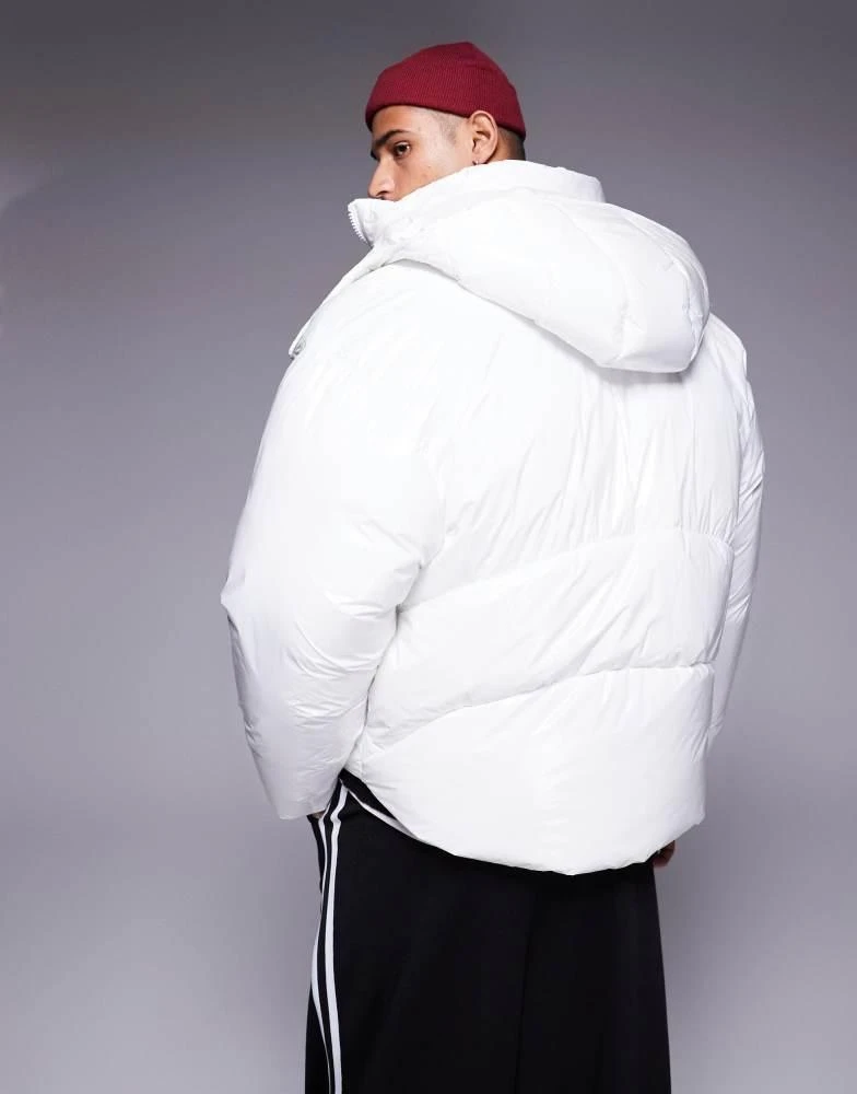 ASOS ASOS DESIGN high shine puffer jacket in white 2