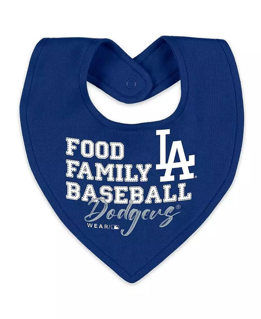 WEAR by Erin Andrews Baby Boys and Girls Heather Gray Los Angeles Dodgers Sleep and Play Full-Zip Sleeper Bib Set 2
