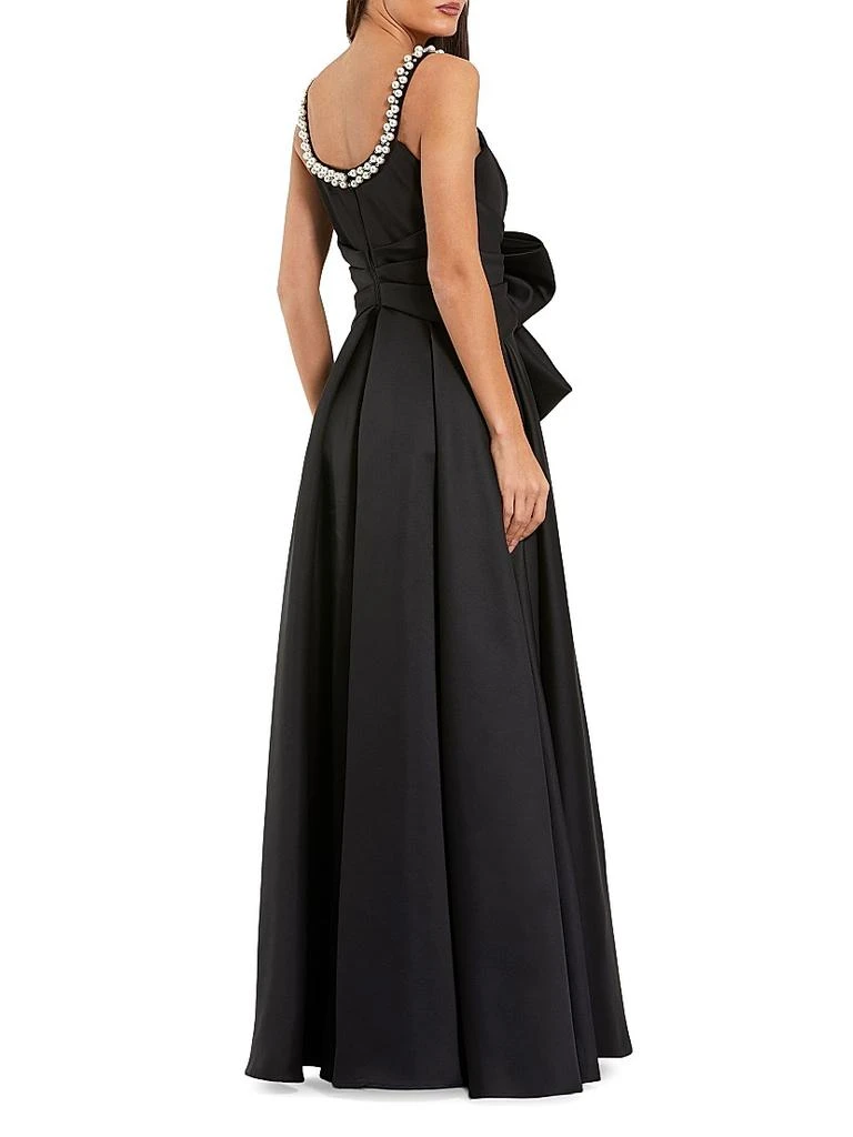 Mac Duggal Ieena 1 Bow-Detailed Satin A-Line Gown 2