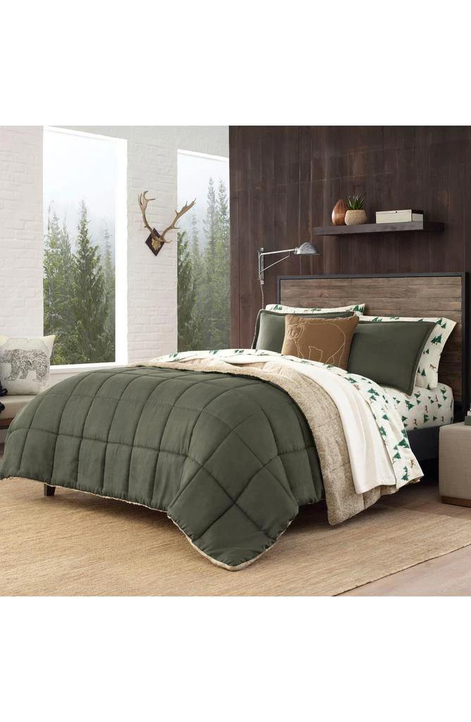 Eddie Bauer Sherwood Reversible Faux Shearling King Comforter Set 5