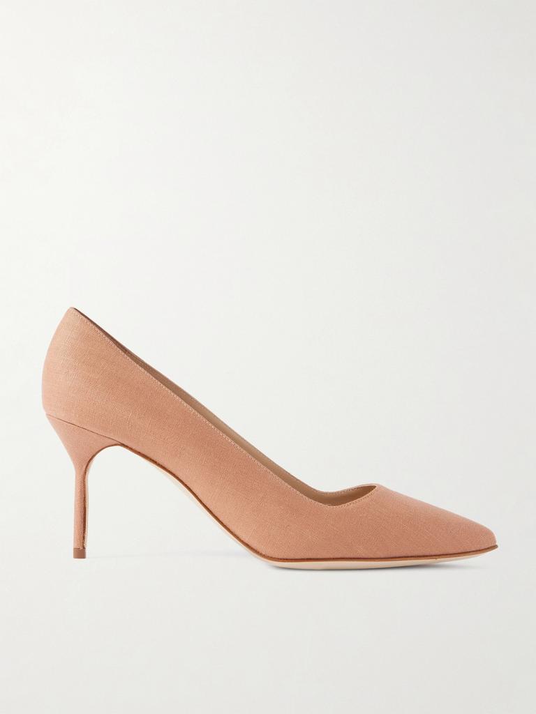 MANOLO  BLAHNIK  BB FLAT新品未使用 HANGISIFLAT | Black and White Mesh Jewel Buckle Flat Pumps