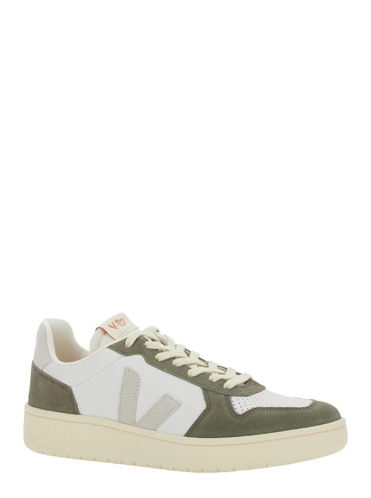 Veja 'V-82' Green Low Top Sneakers With Logo Patch On Tongue And Side And Logo Lettering On The Heel In Leather Unisex 2