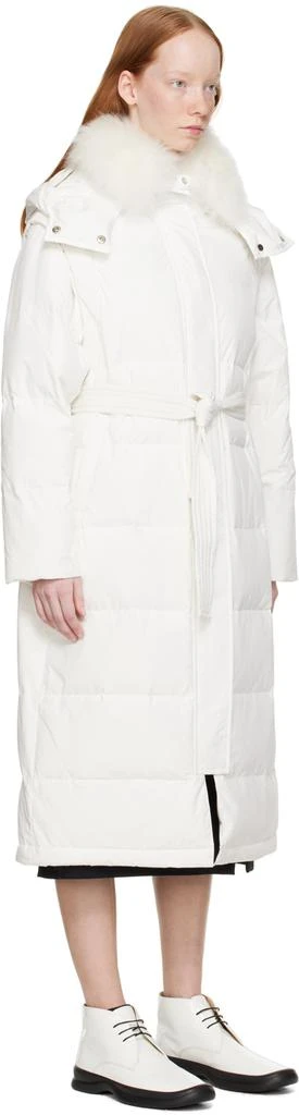 Yves Salomon White Quilted Down Jacket 2